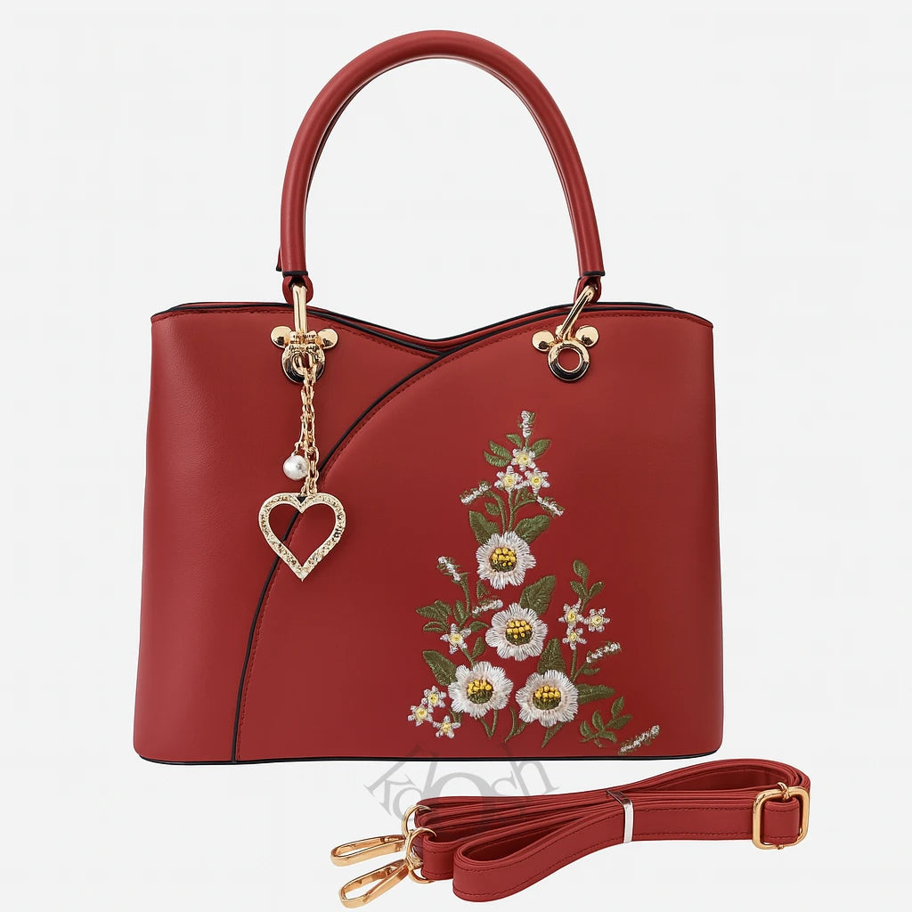 Cartera Casual Bordada con Llavero – Elegancia Femenina