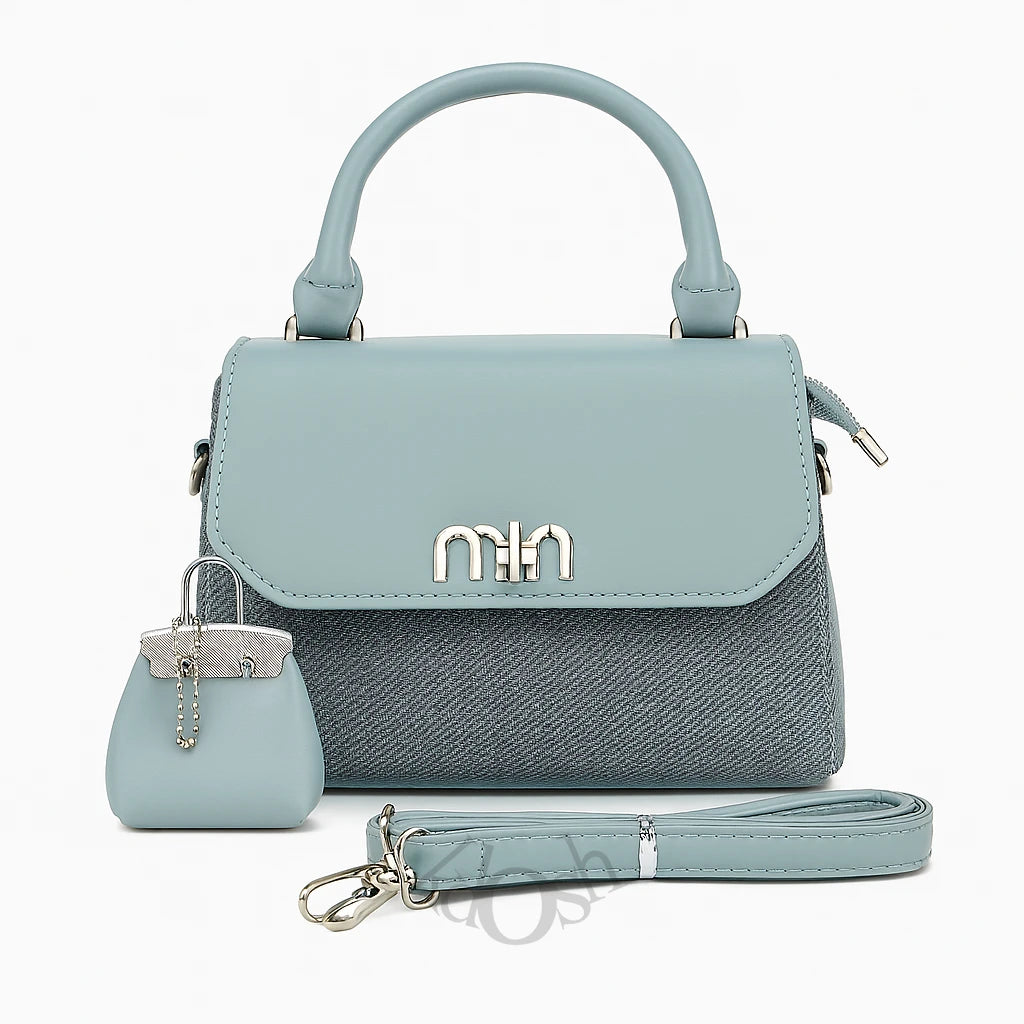 Cartera para Dama con Llavero Decorativo – Estilo Moderno y Versátil