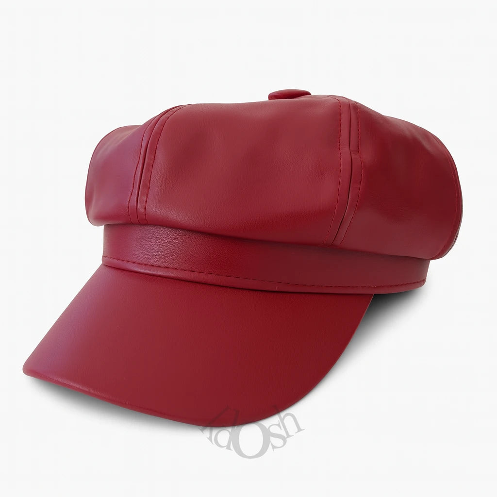 Boina en cuerina unisex con estilo urbano