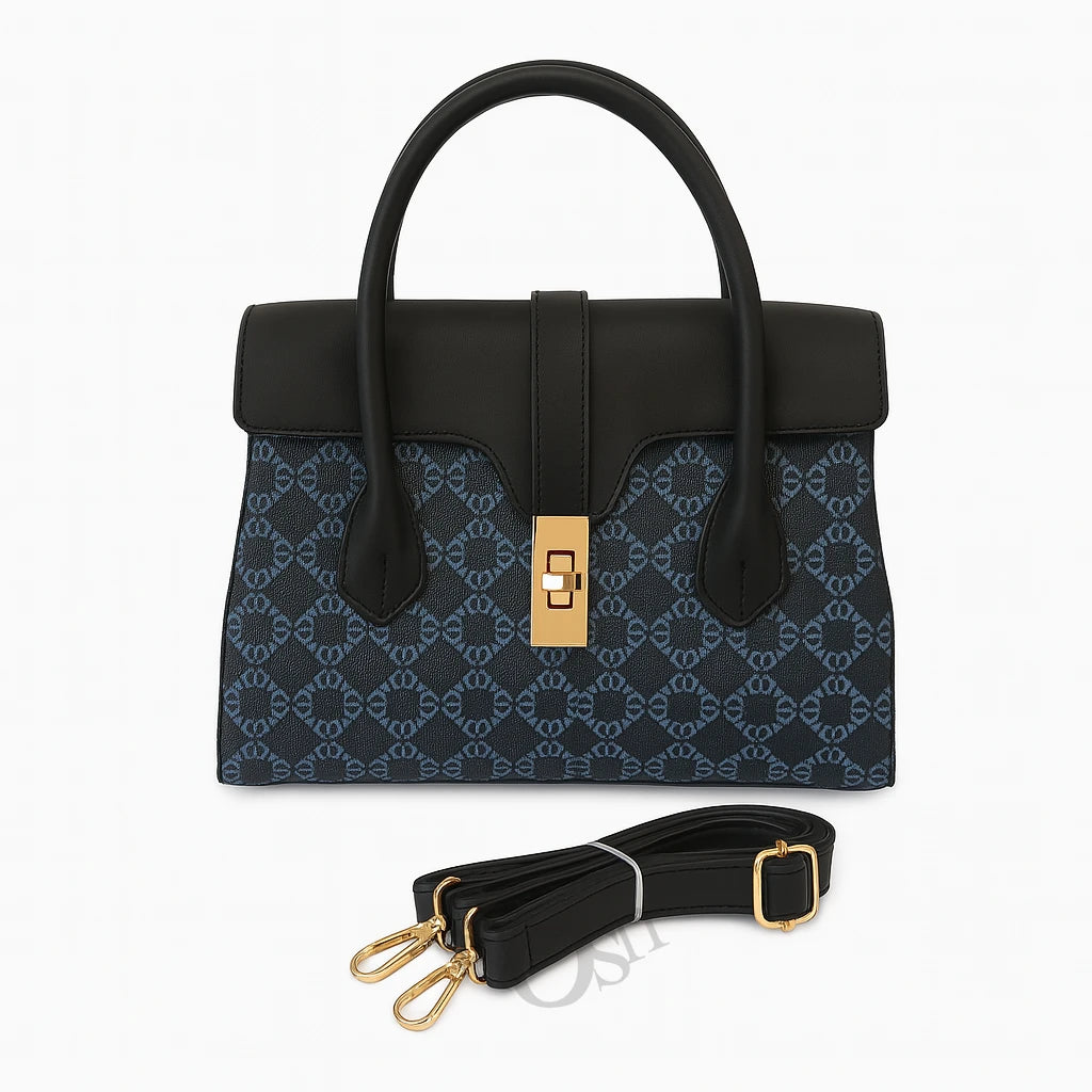Cartera con Estampado y Broche – Estilo Clásico y Versátil
