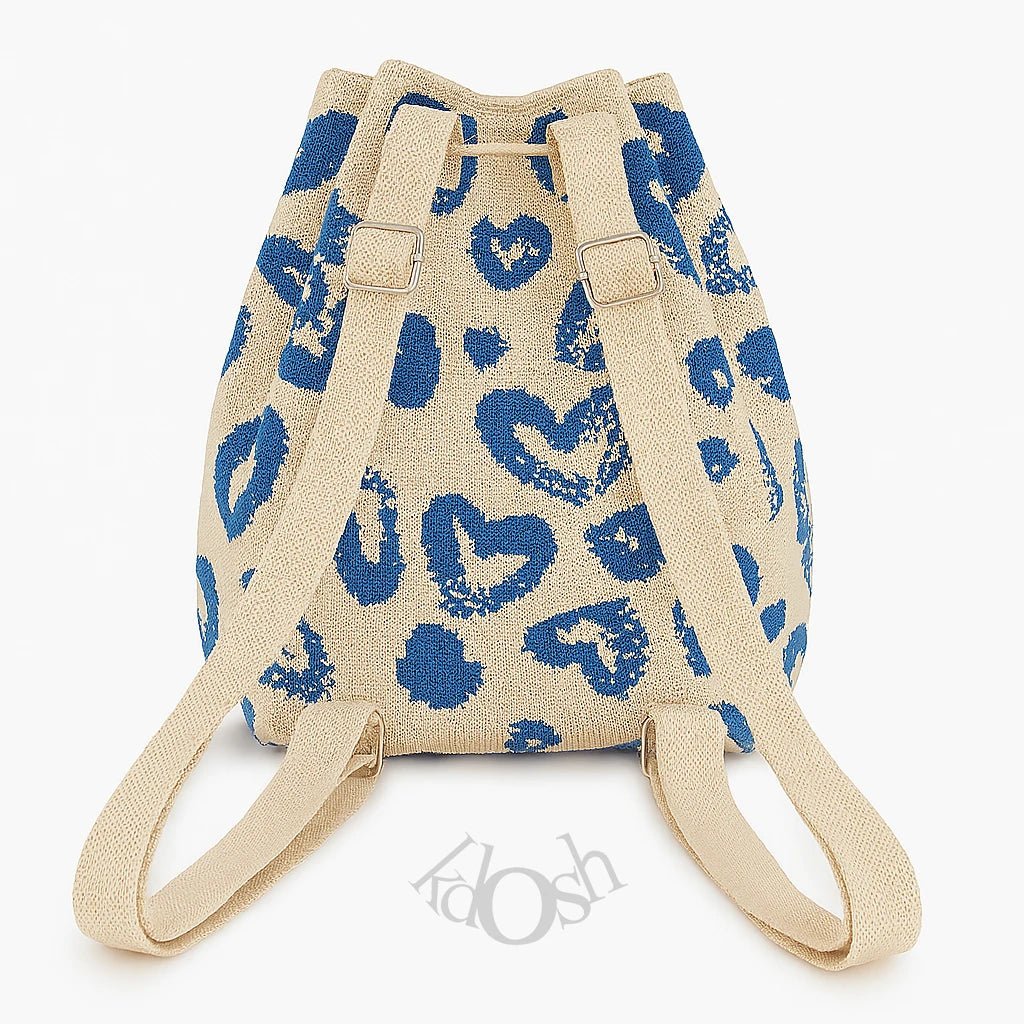 Mochila Casual Tejida con Estampado – Ligera y Versátil