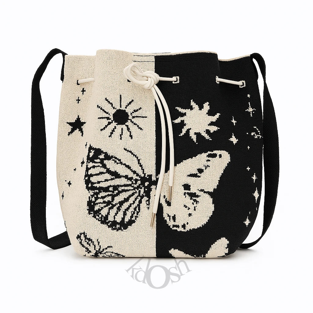 Bolso Tejido con Estampado – Casual y Versátil