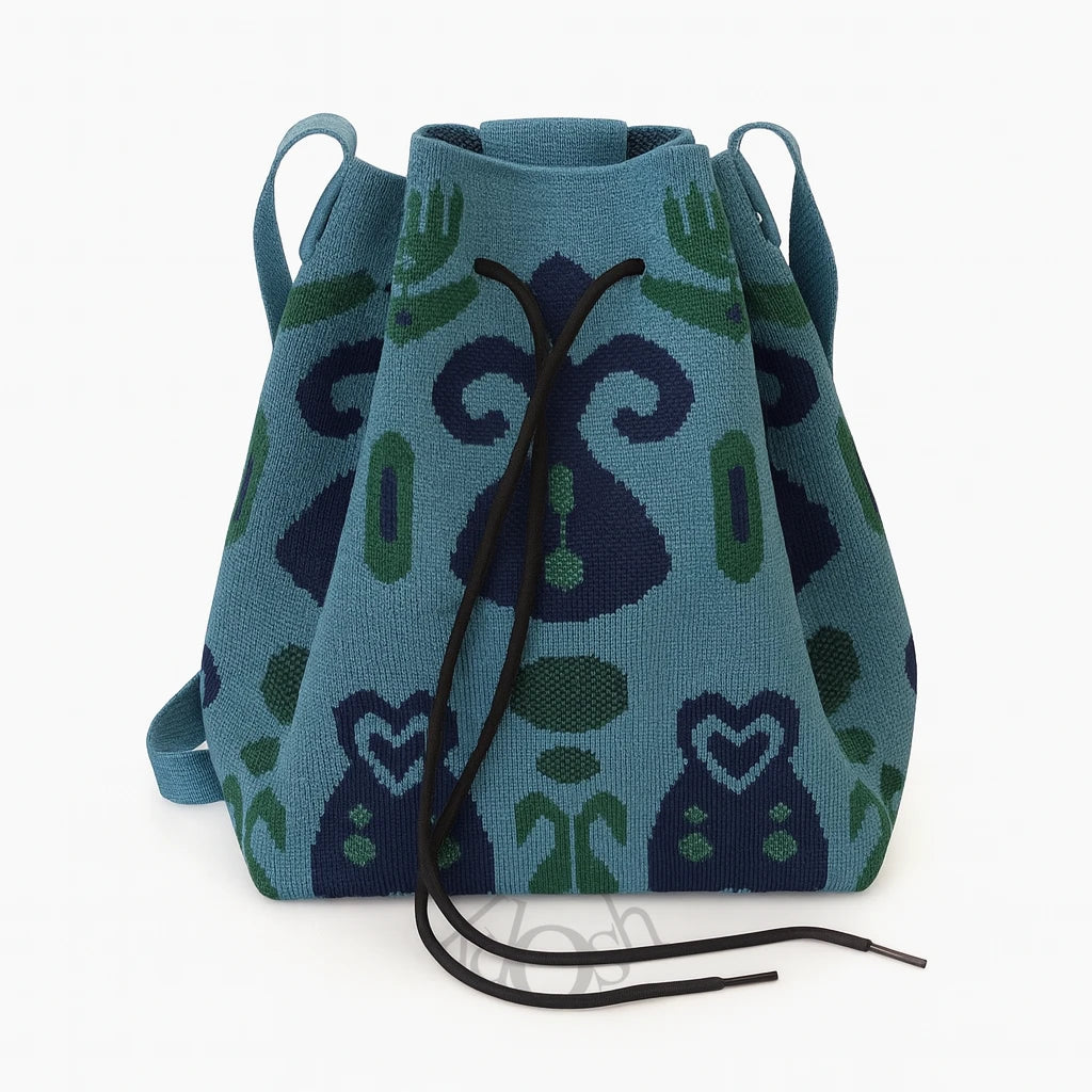 Bolso Tejido con Estampado – Casual y Versátil