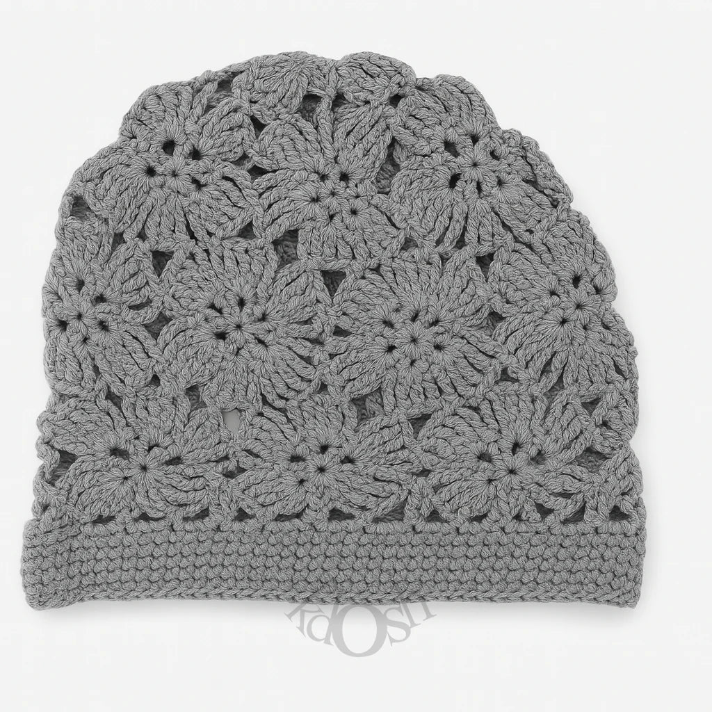 Gorro de Punto para Mujer con Elegante Diseño Floral