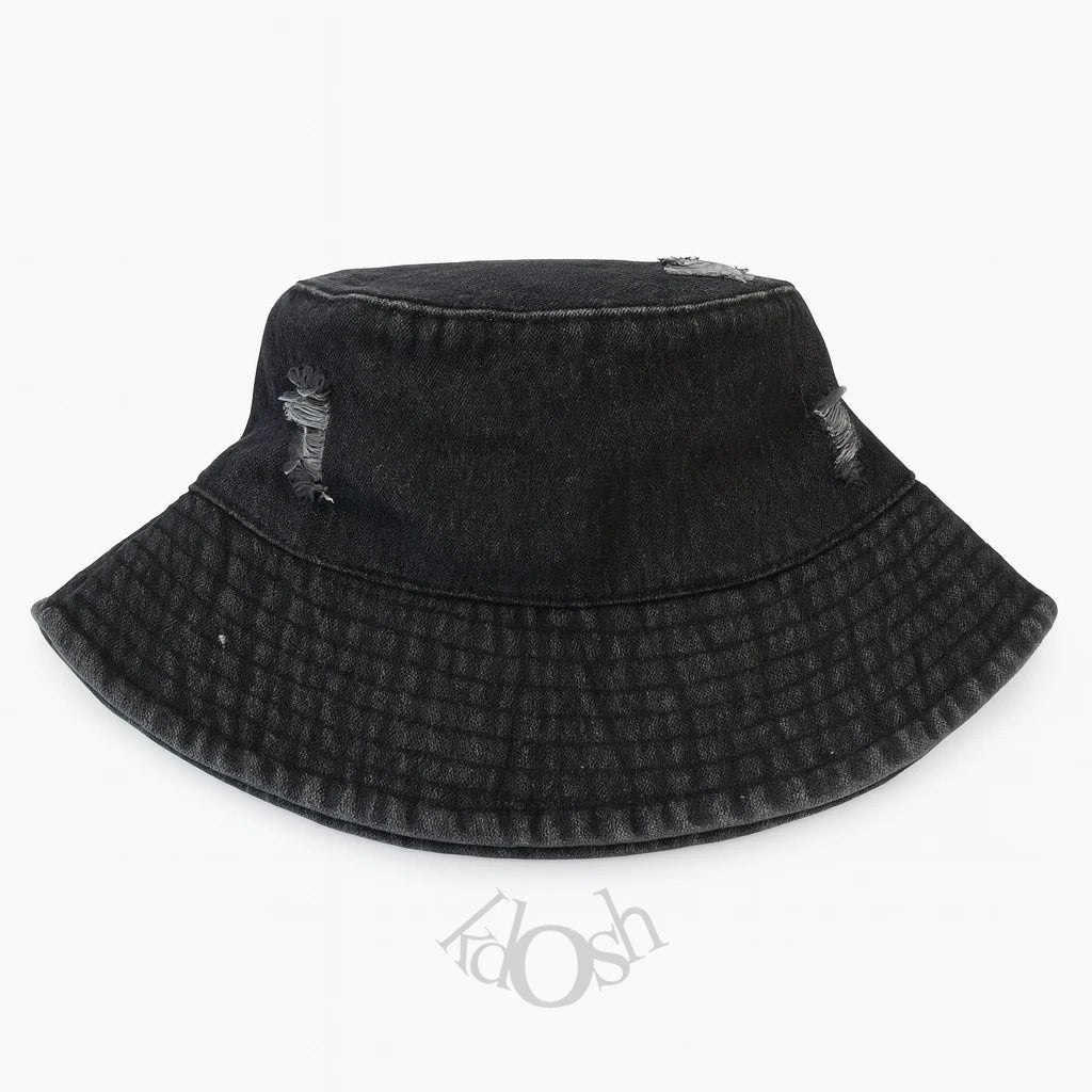 Sombrero Bucket Denim Rasgado para Dama – Estilo Urbano