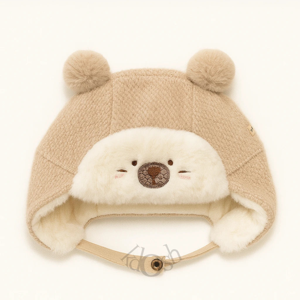 GORRO INFANTIL DE INVIERNO CON CHIPORRO Y POMPONES