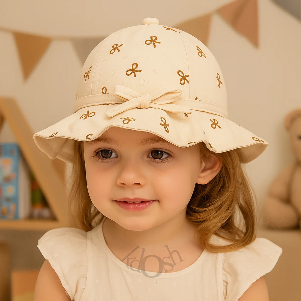 SOMBRERO DE SOL PARA NIÑA CON LAZO