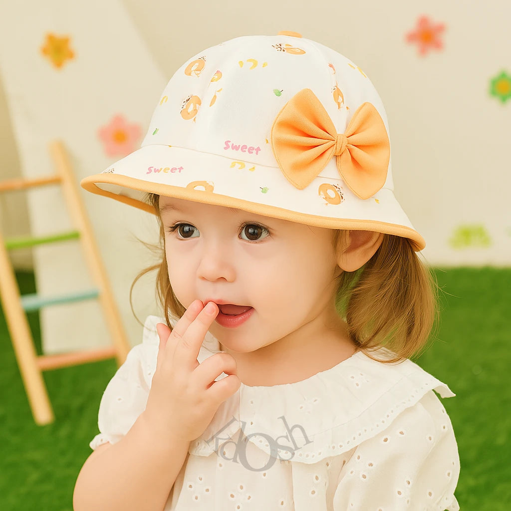 Sombrero de Sol para Niña con Lazo Decorativo 👧
