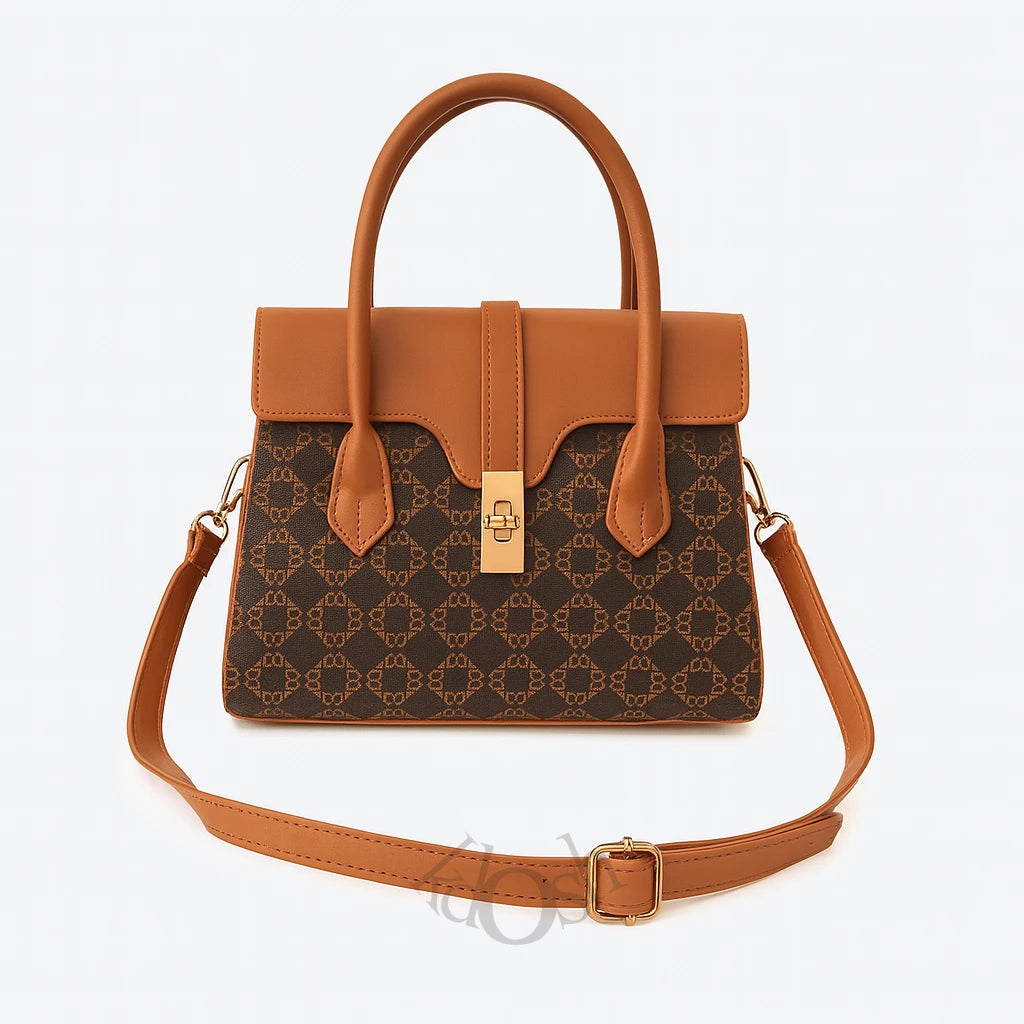 Cartera con Estampado y Broche – Estilo Clásico y Versátil