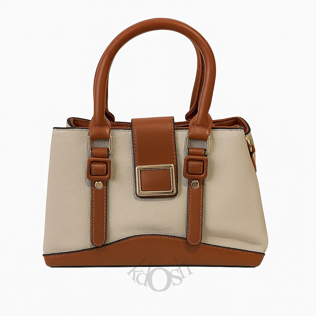 Cartera Bicolor de Mujer con Hebilla Decorativa – Elegancia y Estilo