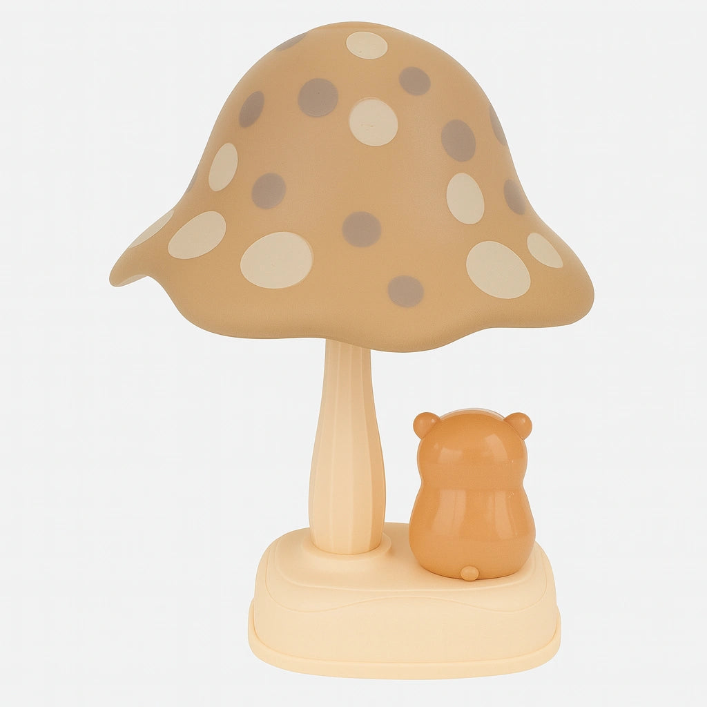 Lámpara de Mesa para Noche – Hongo con Capibara Encantador