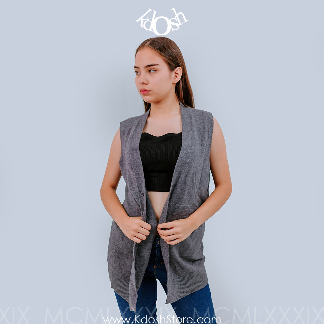 Chaleco Couture con Cinta de Ajuste – Viste con Estilo y Confort