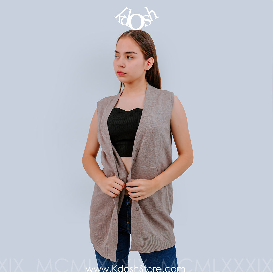 Chaleco Couture con Cinta de Ajuste – Viste con Estilo y Confort