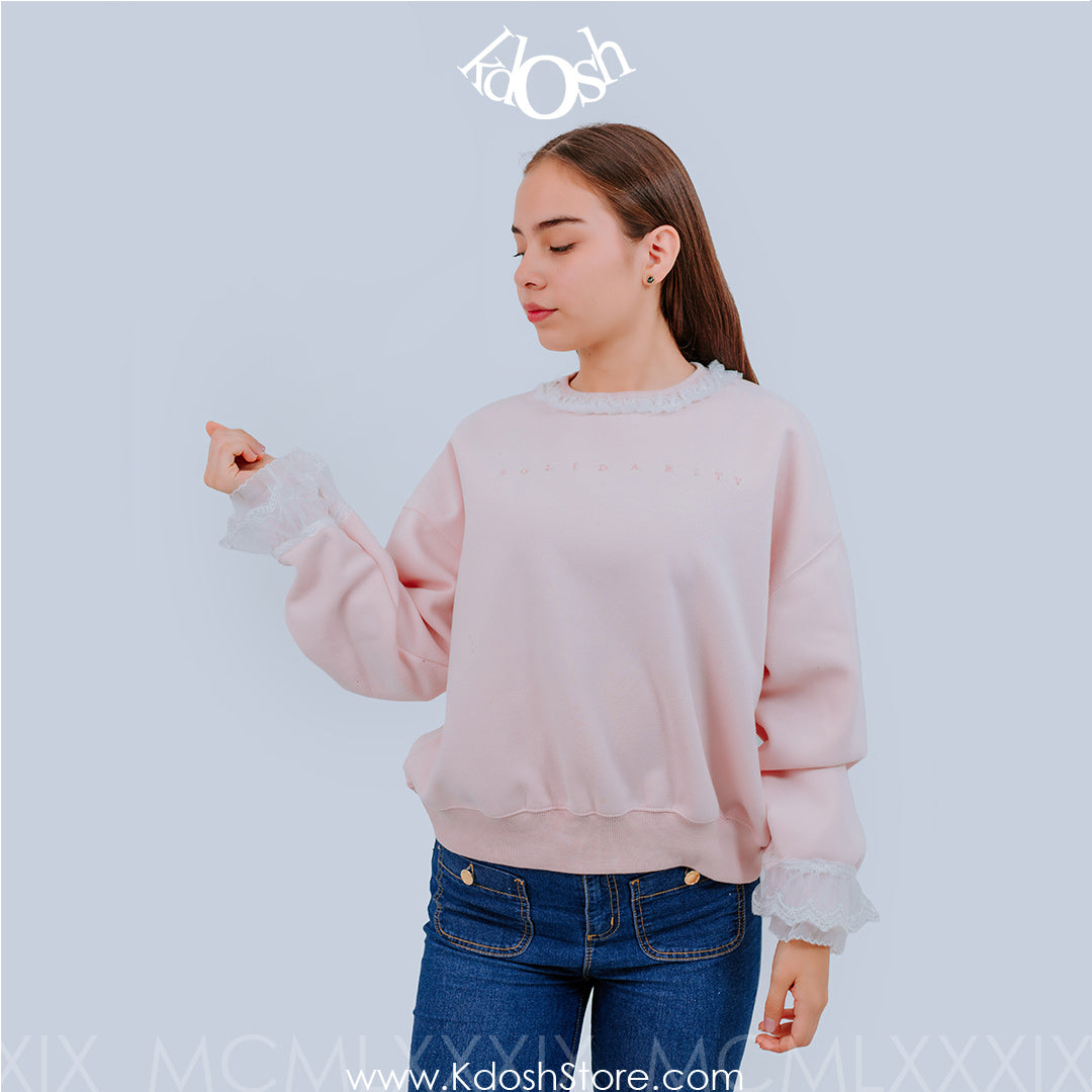 Chompa Solidarity con Detalles de Encaje - Diseño Sofisticado y Moderno